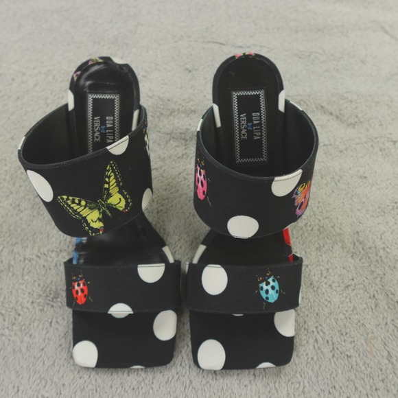 Versace x Dua Lipa Butterflies 95 mm‎ Canvas Mules - Picture 2 of 14